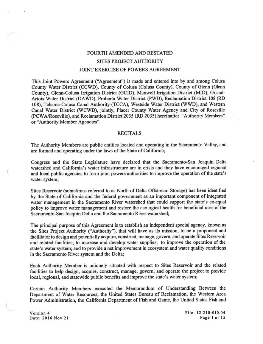 Joint Exercise of Powers Agreement